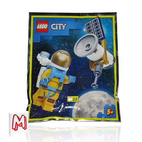 LEGO CITY MINIFIGURA PUERTO ESPACIAL - ASTRONAUTA (CON JETPACK Y SATÉLITE) PAQUETE DE 22 PIEZAS DE PAPEL DE ALUMINIO - 2