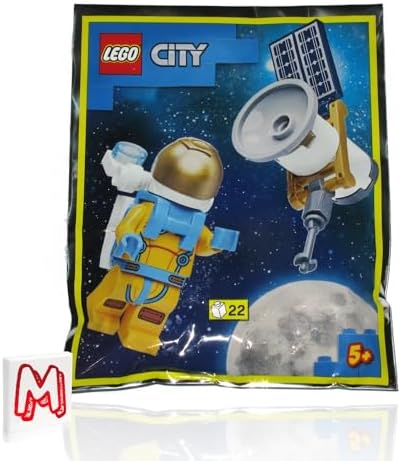 LEGO CITY MINIFIGURE SPACE PORT - ASTRONAUTA CON JETPACK Y SATÉLITE PAQUETE DE 22 PIEZAS DE PAPEL DE ALUMINIO - 7