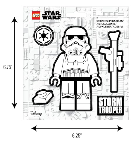 LEGO STAR WARS STICKER - STORMTROOPER NEGRO WHITE (53751) - 5 DIE-CUT PET STICKERS 1 SHEET FOR WATER BOTTLE LAPTOP NOTEBOOK - 2
