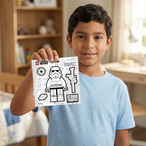 LEGO STAR WARS STICKER - STORMTROOPER NEGRO WHITE (53751) - 5 DIE-CUT PET STICKERS 1 SHEET FOR WATER BOTTLE LAPTOP NOTEBOOK - 3