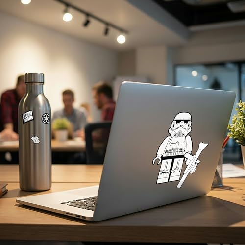 LEGO STAR WARS STICKER - STORMTROOPER NEGRO WHITE (53751) - 5 DIE-CUT PET STICKERS 1 SHEET FOR WATER BOTTLE LAPTOP NOTEBOOK - 5