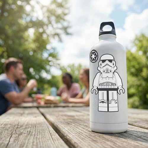 LEGO STAR WARS STICKER - STORMTROOPER NEGRO WHITE (53751) - 5 DIE-CUT PET STICKERS 1 SHEET FOR WATER BOTTLE LAPTOP NOTEBOOK - 7