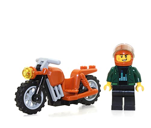LEGO TOWN CITY MINIFIGURA - COOL KID ON DARK ORANGE - PAQUETE DE LÁMINAS PARA MOTOCICLETA EDICIÓN LIMITADA (16 PIEZAS) - 2