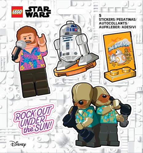 LEGO STAR WARS STICKER - R2-D2 VACATION (53865) PET MATERIAL 5 DIE-CUT STICKERS 1 SHEET FOR WATER BOTTLE LAPTOP NOTEBOOK - 1