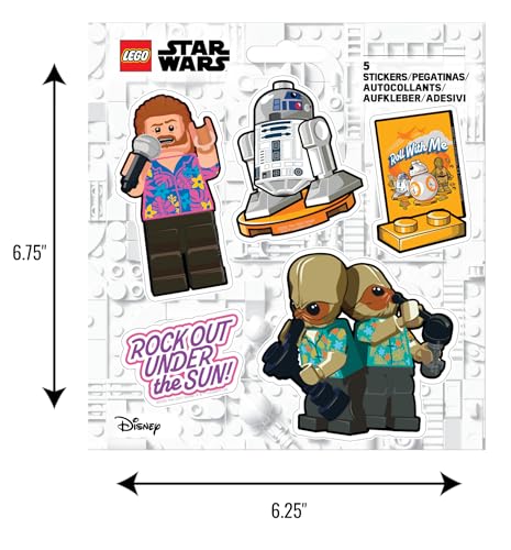 LEGO STAR WARS STICKER - R2-D2 VACATION (53865) PET MATERIAL 5 DIE-CUT STICKERS 1 SHEET FOR WATER BOTTLE LAPTOP NOTEBOOK - 2
