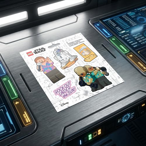 LEGO STAR WARS STICKER - R2-D2 VACATION (53865) PET MATERIAL 5 DIE-CUT STICKERS 1 SHEET FOR WATER BOTTLE LAPTOP NOTEBOOK - 4