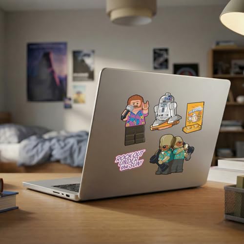 LEGO STAR WARS STICKER - R2-D2 VACATION (53865) PET MATERIAL 5 DIE-CUT STICKERS 1 SHEET FOR WATER BOTTLE LAPTOP NOTEBOOK - 5