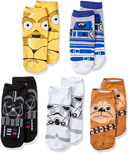 STAR WARS CHEWBACCA DARTH VADER R2-D2 FACES - CALCETINES TOBILLEROS (5 UNIDADES) - 1