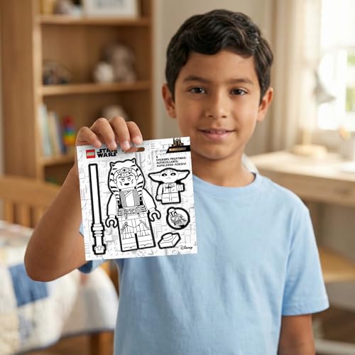 LEGO STAR WARS THE MANDALORIAN AHSOKA TANO BW 53757 5 CALCOMANÍAS 1 HOJA BLANCO Y NEGRO PARA BOTELLA DE AGUA LAPTOP CUADERNO - 3