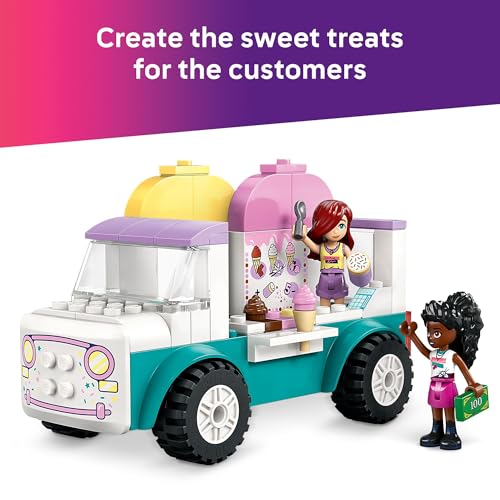 LEGO FRIENDS HEARTLAKE CITY CAMIÓN DE HELADOS DE JUGUETE JUEGO DE CONSTRUCCIÓN DE SIMULACIÓN PARA NIÑOS NIÑAS Y NIÑOS EDADES 4 - 5