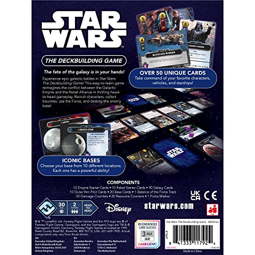 FANTASY FLIGHT GAMES STAR WARS THE DECKBUILDING GAME JUEGO DE CARTAS DE ESTRATEGIA JUEGO DE BATALLA TÁCTICA CARA A CARA - 2