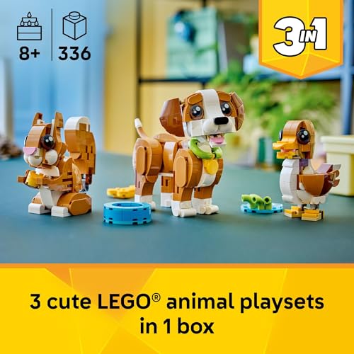 LEGO CREATOR 31382 ANIMALES LINDOS EN 1 JUGUETE DE CONSTRUCCIÓN DE CACHORRO DECORACIÓN DE DORMITORIO PARA NIÑAS Y NIÑOS A PARTIR - 2