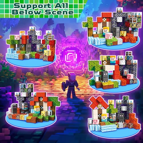 GRACEDUCK 100 PCS BLOQUES MAGNÉTICOS BLOQUES DE CONSTRUCCIÓN MAGNÉTICOS IMANES APILABLES PARA NIÑOS JUGUETE SENSORIAL PARA STEM - 3