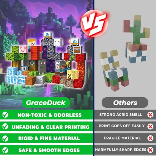 GRACEDUCK 100 PCS BLOQUES MAGNÉTICOS BLOQUES DE CONSTRUCCIÓN MAGNÉTICOS IMANES APILABLES PARA NIÑOS JUGUETE SENSORIAL PARA STEM - 4