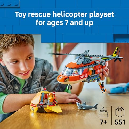 LEGO CITY COAST GUARD HELICÓPTERO DE JUGUETE DE CONSTRUCCIÓN PARA NIÑOS JUEGO DE RESPUESTA DE EMERGENCIA PARA NIÑOS Y NIÑAS - 2