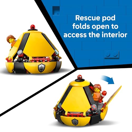 LEGO CITY COAST GUARD HELICÓPTERO DE JUGUETE DE CONSTRUCCIÓN PARA NIÑOS JUEGO DE RESPUESTA DE EMERGENCIA PARA NIÑOS Y NIÑAS - 5