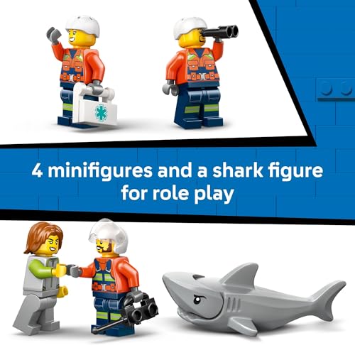 LEGO CITY COAST GUARD HELICÓPTERO DE JUGUETE DE CONSTRUCCIÓN PARA NIÑOS JUEGO DE RESPUESTA DE EMERGENCIA PARA NIÑOS Y NIÑAS - 6