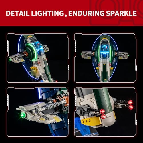 BRIKSMAX KIT DE LUZ 20 PARA LEGO JANGO FETTS FIRESPRAYCLASS STARSHIP ILUMINACIÓN LED INNOVADORA COMPATIBLE CON LEGO STAR WARS - 3