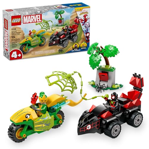 LEGO MARVEL SPIDEY AND HIS AMAZING FRIENDS SPIN AND ELECTRO DINOSAUR VEHICLE CHASE JUGUETE DE CONSTRUCCIÓN PREESCOLAR - 1