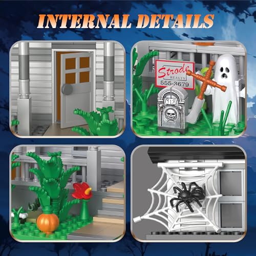 JUEGO DE CONSTRUCCIÓN DE PELÍCULAS DE HALLOWEEN CASA Y FIGURA DE TERROR BLOQUES DE CONSTRUCCIÓN DE JUGUETE COMPATIBLES CON LEGO - 4