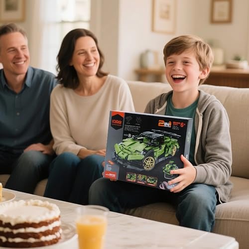 IQKIDZ KIT DE BLOQUES DE CONSTRUCCIÓN STEM PARA NIÑOS AUTO DE CARRERAS CON CONTROL REMOTO Y ROBOT DE JUGUETE 2 EN 1 GRAN REGALO - 5