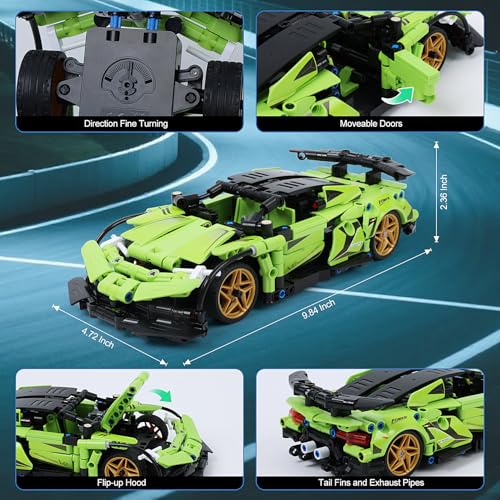 IQKIDZ KIT DE BLOQUES DE CONSTRUCCIÓN STEM PARA NIÑOS AUTO DE CARRERAS CON CONTROL REMOTO Y ROBOT DE JUGUETE 2 EN 1 GRAN REGALO - 6