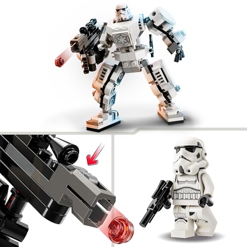 LEGO 75370 STAR WARS THE STORMTROOPER ROBOT MODELO DE FIGURA PARA CONSTRUIR CON PIEZAS ARTICULADAS MINIFIGURA Y LANZADOR - 3