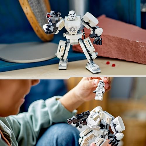 LEGO 75370 STAR WARS THE STORMTROOPER ROBOT MODELO DE FIGURA PARA CONSTRUIR CON PIEZAS ARTICULADAS MINIFIGURA Y LANZADOR - 6