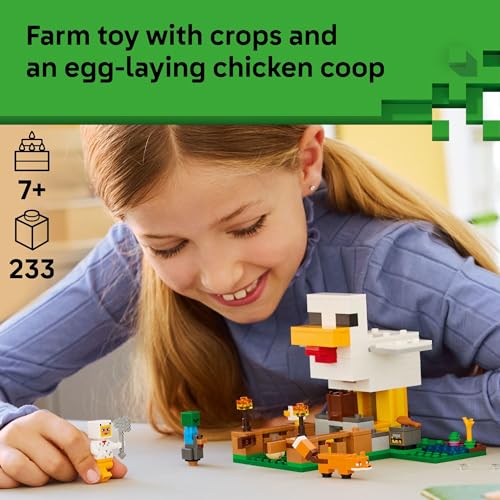 LEGO MINECRAFT CHICKEN FARM JUGUETE DE CONSTRUCCIÓN PARA NIÑOS JUEGO DE VIDEOJUEGOS Y FIGURAS PARA NIÑOS Y NIÑAS A PARTIR - 2