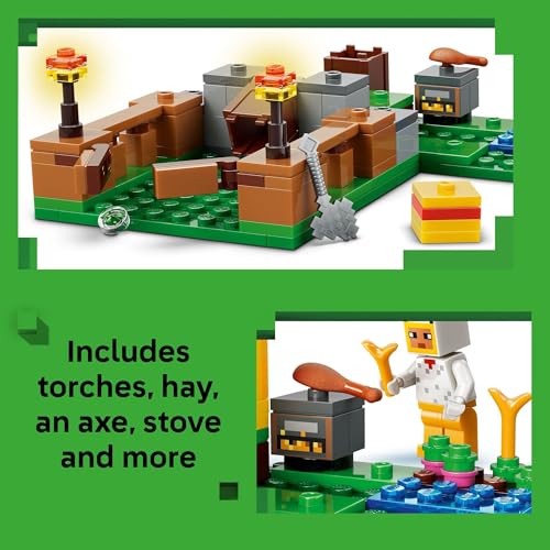 LEGO MINECRAFT CHICKEN FARM JUGUETE DE CONSTRUCCIÓN PARA NIÑOS JUEGO DE VIDEOJUEGOS Y FIGURAS PARA NIÑOS Y NIÑAS A PARTIR - 3