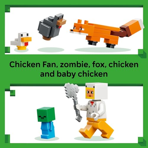 LEGO MINECRAFT CHICKEN FARM JUGUETE DE CONSTRUCCIÓN PARA NIÑOS JUEGO DE VIDEOJUEGOS Y FIGURAS PARA NIÑOS Y NIÑAS A PARTIR - 5