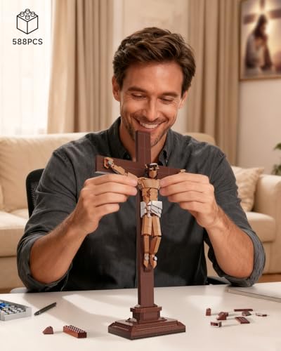 SET DE BLOQUES DE CONSTRUCCIÓN DE LA CRUCIFIXIÓN DE JESÚS JUGUETE CRISTIANO RELIGIOSO COMPATIBLE CON LEGO REGALO PARA ADULTOS - 6