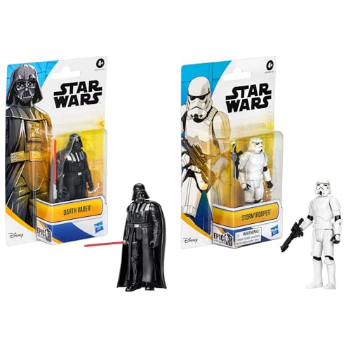 STAR WARS EPIC HERO SERIES PAQUETE DE DOS FIGURAS DE ACCIÓN DE DARTH VADER Y STORMTROOPER DE 4 PULGADAS Y ACCESORIOS JUGUETES - 4
