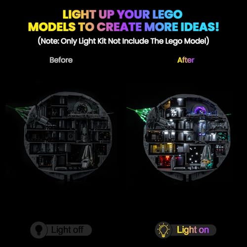KIT DE LUZ LED MEJORADO COMPATIBLE CON EL SET DE CONSTRUCCIÓN Y DECORACIÓN LEGO STAR WARS DEATH STAR LUCES DE DECORACIÓN - 2