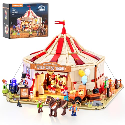 LUMIBRICKS CONJUNTO DE LADRILLOS DE CONSTRUCCIÓN DE ILUMINACIÓN DEL CIRCO VIAJERO EL ESPECTÁCULO DEL SALVAJE OESTE 1962 PIEZAS - 1