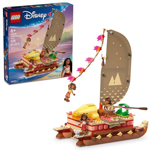 LEGO DISNEY CANOA DE AVENTURA DE MOANA SET DE JUGUETE DE CONSTRUCCIÓN BARCO DE JUGUETE DE JUEGO DE SIMULACIÓN PARA NIÑOS Y NIÑAS - 1