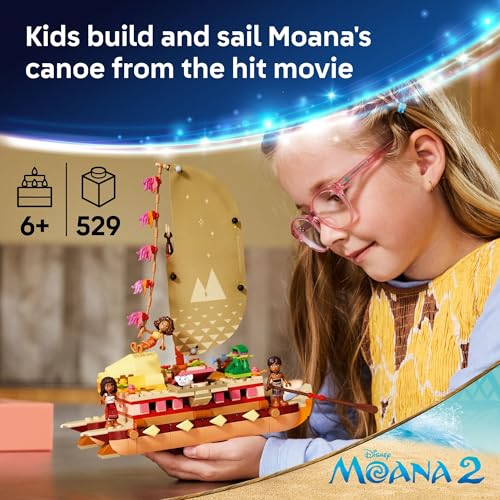 LEGO DISNEY CANOA DE AVENTURA DE MOANA SET DE JUGUETE DE CONSTRUCCIÓN BARCO DE JUGUETE DE JUEGO DE SIMULACIÓN PARA NIÑOS Y NIÑAS - 2