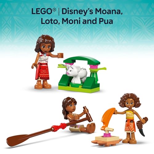 LEGO DISNEY CANOA DE AVENTURA DE MOANA SET DE JUGUETE DE CONSTRUCCIÓN BARCO DE JUGUETE DE JUEGO DE SIMULACIÓN PARA NIÑOS Y NIÑAS - 6