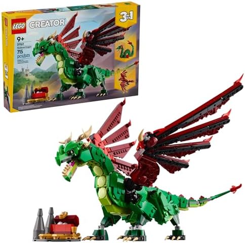 LEGO CREATOR 31161 - JUGUETE MEDIEVAL DE DRAGÓN 3 EN 1, JUGUETE DE CONSTRUCCIÓN CON 3 OPCIONES DE CONSTRUCCIÓN, DRAGÓN, - 7
