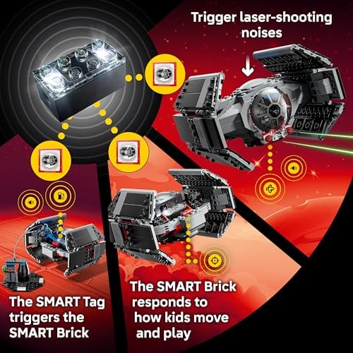LEGO STAR WARS SMART PLAY JUEGO DE CONSTRUCCIÓN INTERACTIVO TIE FIGHTER DE DARTH VADER SET TODO EN UNO REACCIONA A CÓMO TE - 4