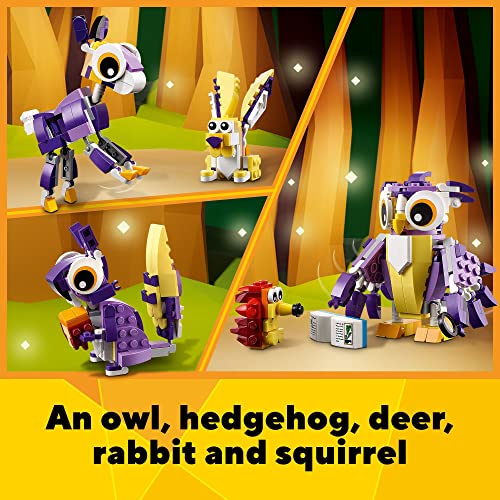 LEGO CREATOR 31125 CRIATURAS DEL BOSQUE DE FANTASÍA JUEGO DE JUGUETES DE ANIMALES DEL BOSQUE QUE SE TRANSFORMA DE CONEJO A BÚHO - 5