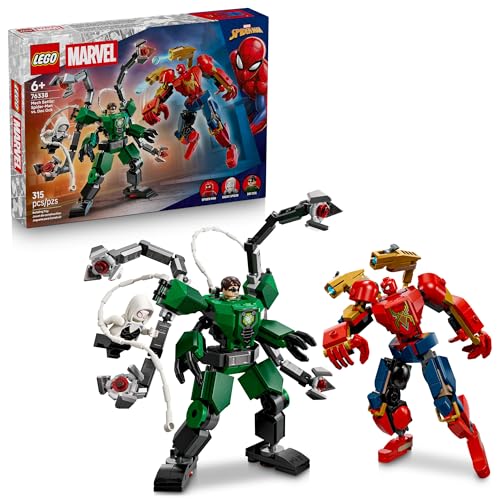 LEGO MARVEL MECH BATTLE SPIDERMAN VS DOC OCK JUGUETES DE CONSTRUCCIÓN PARA NIÑOS JUGUETES DE SUPERHÉROES Y VILLANOS CON 3 - 1
