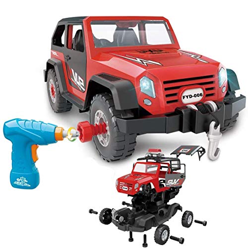 FYD JUEGO DE CONSTRUCCIÓN DE DESMONTAJE 2EN1 JEEP CON JUEGO DE MONTAJE STEM PARA APRENDER JUGANDO CON TALADRO FUNCIONAL - 1