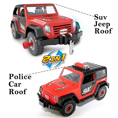 FYD JUEGO DE CONSTRUCCIÓN DE DESMONTAJE 2EN1 JEEP CON JUEGO DE MONTAJE STEM PARA APRENDER JUGANDO CON TALADRO FUNCIONAL - 4