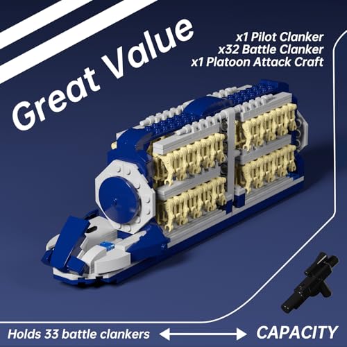 DROID ARMY COMPATIBLE CON LEGO SET DE CONSTRUCCIÓN DE NAVE DE ATAQUE DE PELOTÓN CON 33 DROIDES DE BATALLA Y 1 DROIDE PILOTO - 4