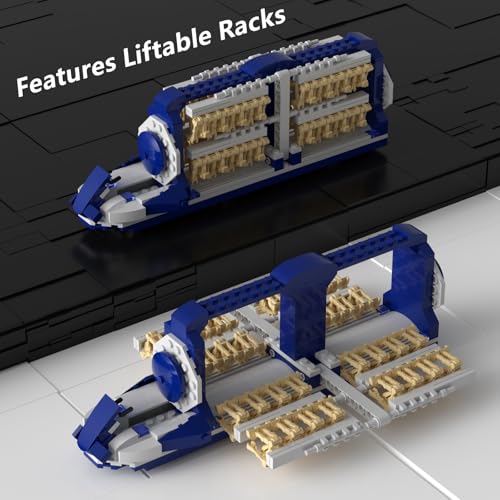 DROID ARMY COMPATIBLE CON LEGO SET DE CONSTRUCCIÓN DE NAVE DE ATAQUE DE PELOTÓN CON 33 DROIDES DE BATALLA Y 1 DROIDE PILOTO - 5