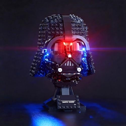 VAODEST LUZ LED PARA CASCO LEGO DARTH VADER 75304 DISEÑO Y CONFIGURACIÓN COMPATIBLE CON EL MODELO 75304 SOLO LUZ LED NO KIT - 1