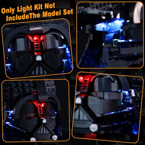 VAODEST LUZ LED PARA CASCO LEGO DARTH VADER 75304 DISEÑO Y CONFIGURACIÓN COMPATIBLE CON EL MODELO 75304 SOLO LUZ LED NO KIT - 2
