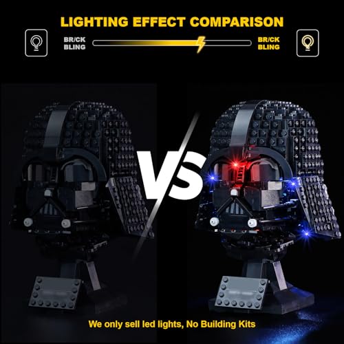 VAODEST LUZ LED PARA CASCO LEGO DARTH VADER 75304 DISEÑO Y CONFIGURACIÓN COMPATIBLE CON EL MODELO 75304 SOLO LUZ LED NO KIT - 4