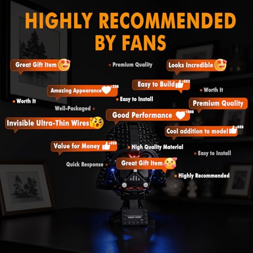 VAODEST LUZ LED PARA CASCO LEGO DARTH VADER 75304 DISEÑO Y CONFIGURACIÓN COMPATIBLE CON EL MODELO 75304 SOLO LUZ LED NO KIT - 6
